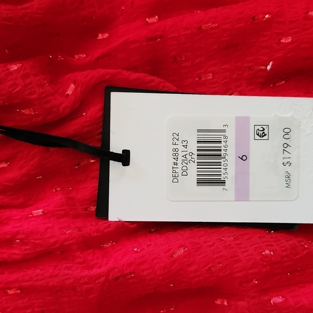 DKNY-Balloon Sleeve Belted  Chiffon Dress - Picture 5 of 7